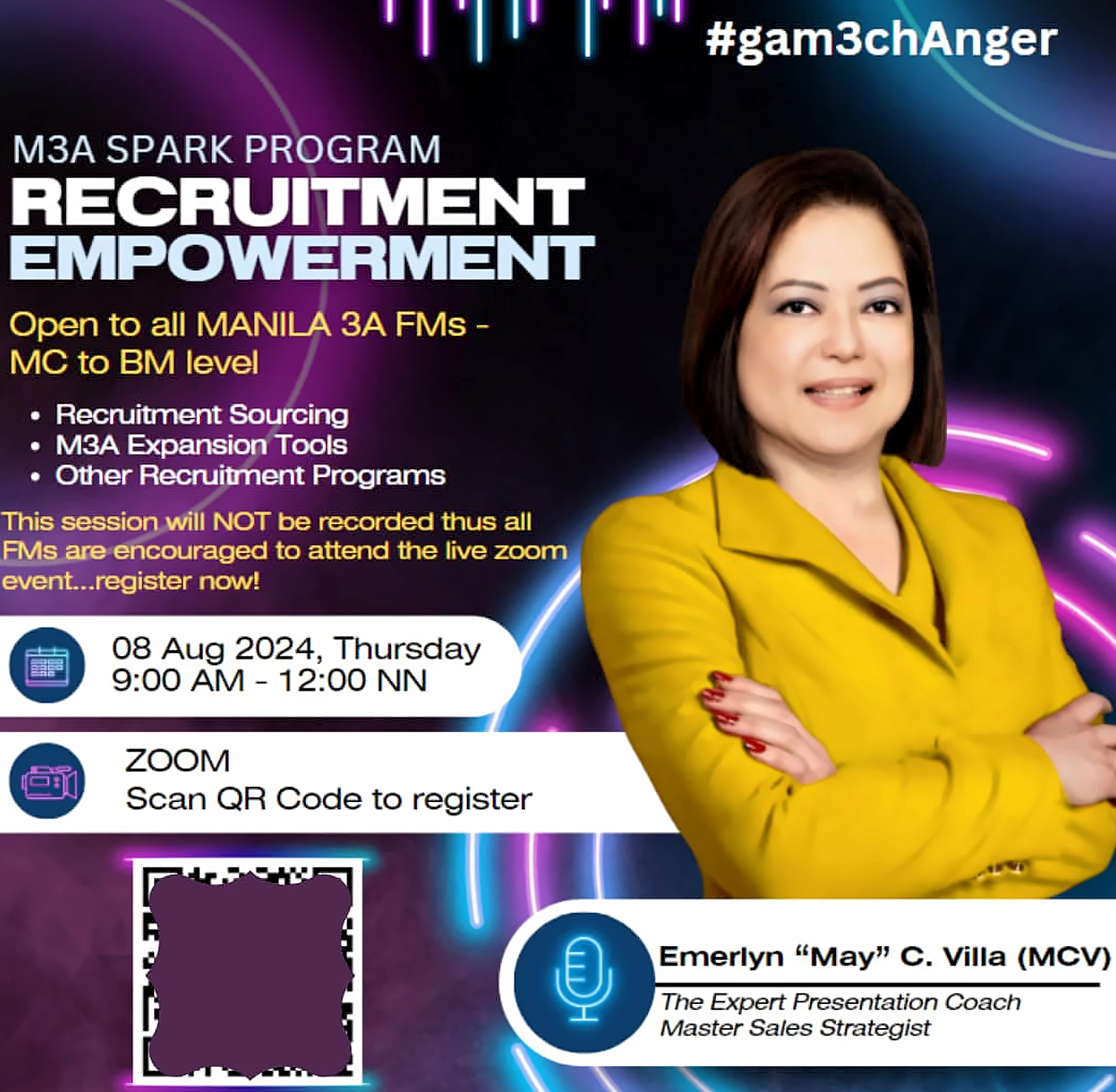 MCV speaking event poster